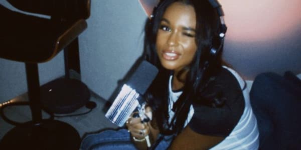 Female artist in the studio